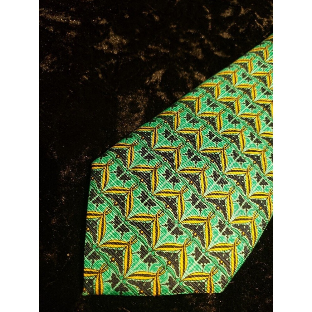 New Cape Cod Neckwear Mens Neck Tie Keeper Green Blue Tropical Career Wear